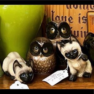 VTG Set of SIAMESE CAT figurines by Harvey Knox made in Japan